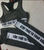 Stay True to Your Goals Epic Leggings/Bra fire set